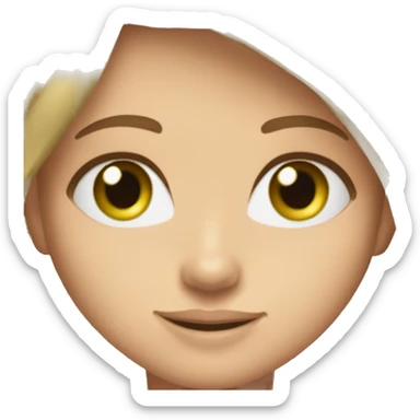 golden brown straight hair green eyes lavender dress attractive sticker