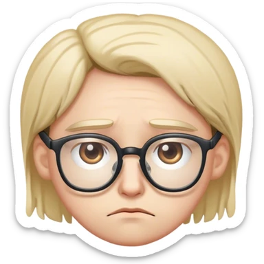 Triste pero con lentes sticker