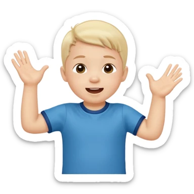 A toddler with a tiny jersey shirt, clapping with adorable enthusiasm jumping sticker