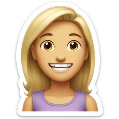 Girl winking and smiling  sticker