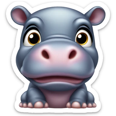 baby hippo that’s shiny with big eyes and mad sticker