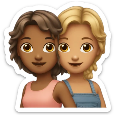 Deux petits filles  sticker