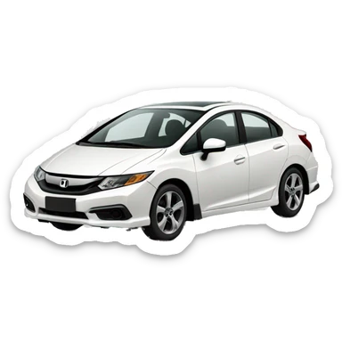 White Honda civic sticker