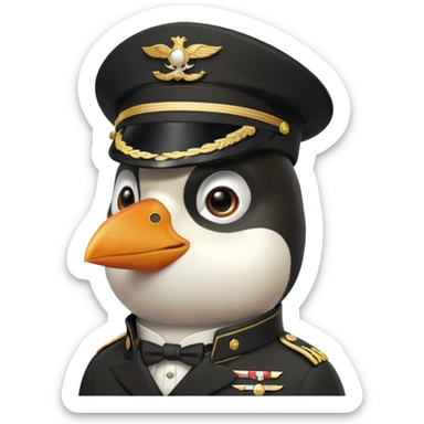 classy penguin soldier sticker