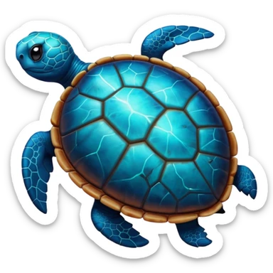 Quasar Turtle emoji – full body, large turtle with a smooth glowing shell shaped like a cosmic quasar, simple light effect in the center of the shell, no patterns, no aura, slight side angle, no background
 sticker