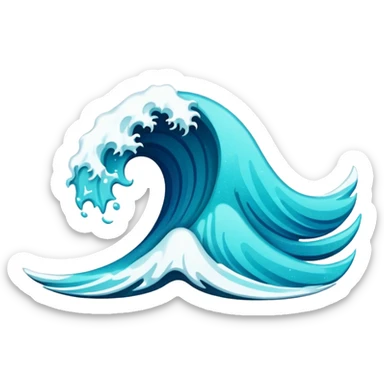 glitter blue wave sticker