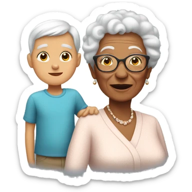 Grandma with her grandson sticker