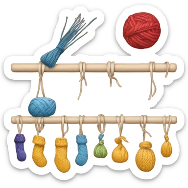 symbol for an ecommerce platform for products that belong to the handicraft group, such as knitting, embroidery, or some other craft sticker