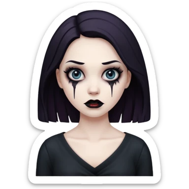 A realistic woman in horror, waist-length portrait sticker