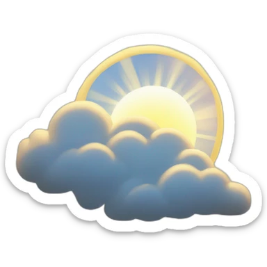 sun light coming from behind clouds in the top right corner sticker