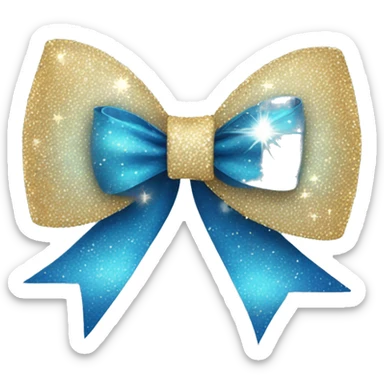 Blue bow with sparkles  sticker
