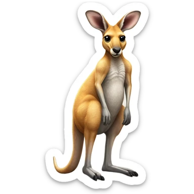kangaroo with aus flag sticker