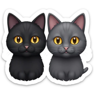You can make an emoji of two cats looking at each other, one black and the other gray. sticker