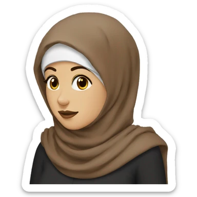 musulmane noir hijab marron sticker