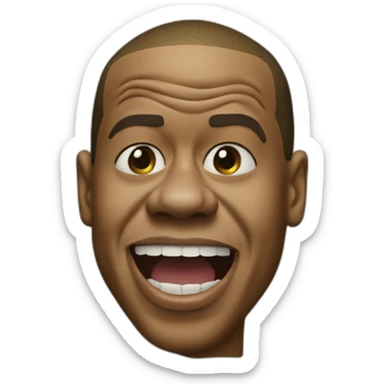 jay z bobbing head to music with mouth open sticker