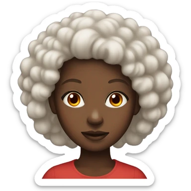 Black girl with red eyes and puffy hair sticker