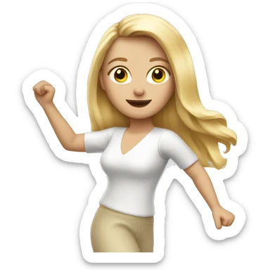 white woman with long blonde hair salsa dancing  sticker