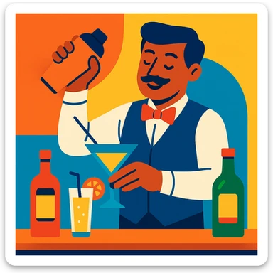 bartender mixing drinks sticker