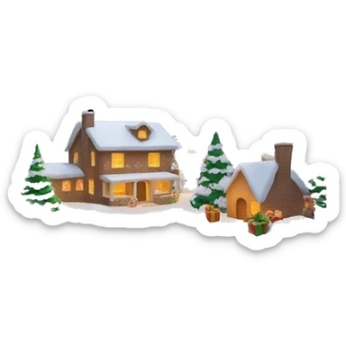 christmas scenery sticker