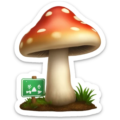 A sign in front of a mushroom that says don’t crash out ￼ sticker