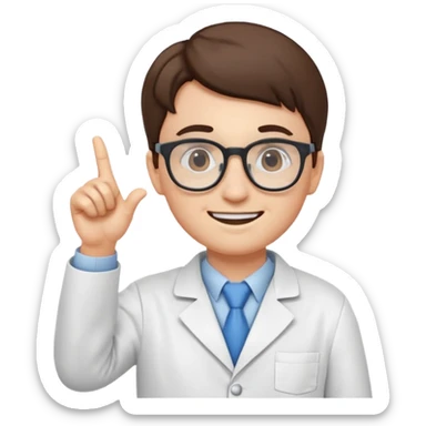 Nerd scientist emoji that with those 🤓👆🥼 that looks like an emoji not a bitmoji  sticker