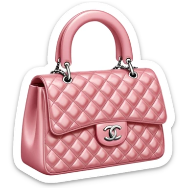 chanel pink pearl bag sticker