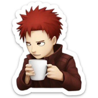 Gaara whit a coffe sticker