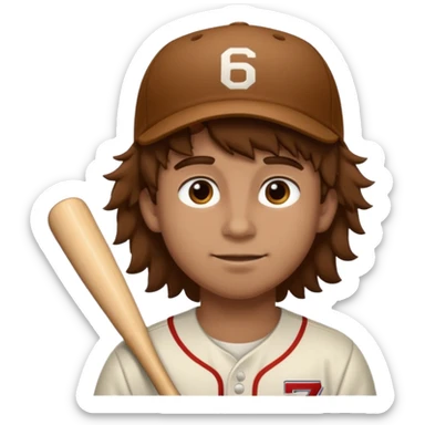 a baseball player with fluffy hair saying 67 sticker