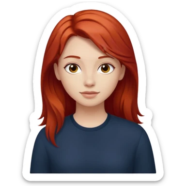 Red haired girl with white guy dark hair  romance sticker