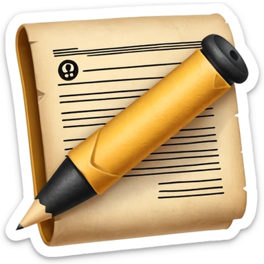 Pergamino enrollado con un sello de cera negro sticker