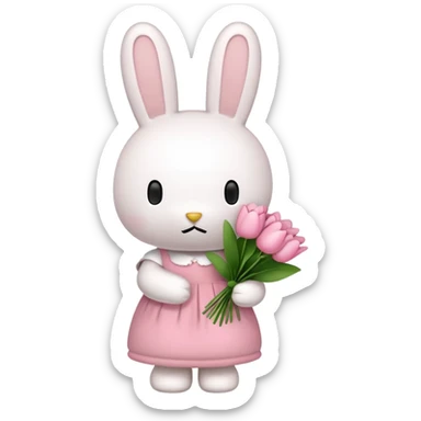 miffy holding flowers  sticker