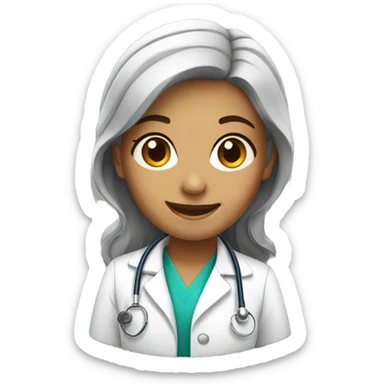 A smiling young female doctor  sticker