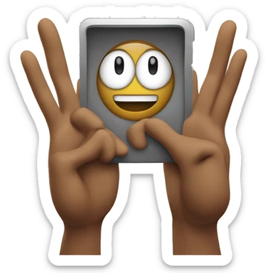 emoji going to take a picture shows square with hands sticker