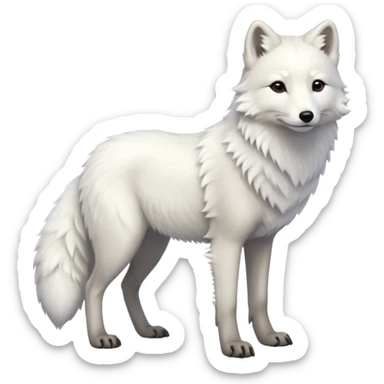 Hyper-realistic furry soft smooth elegant Arctic-wolf-arctic-fox, full body sticker