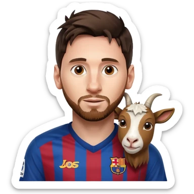 Lionel Messi avec une chèvre  sticker