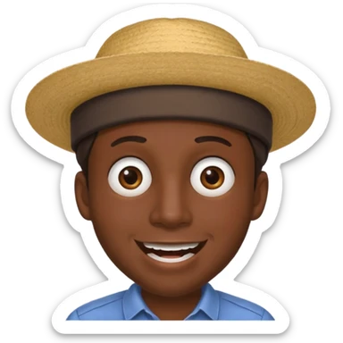 homme créole réunionnais  étonné  avec chapeau sticker