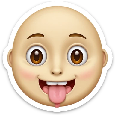 Face with eyes rolled back and tongue stuck out with a smile sticker