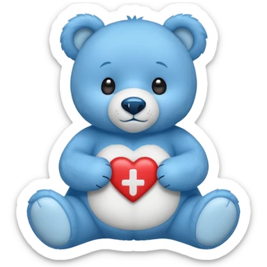 a blue bear with the diabetes awareness symbol sticker