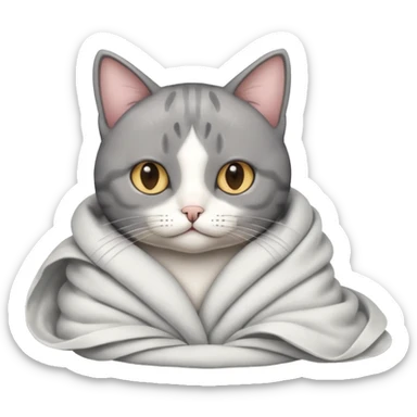 My cat is a tuxedo but instead of black it’s grey , make him in w blanket￼ sticker