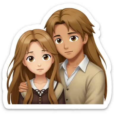 a beautiful romantic anime couple sticker