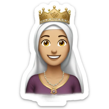 a Turkish woman with a crown on her head, but a married Muslim woman with a smiling face sticker
