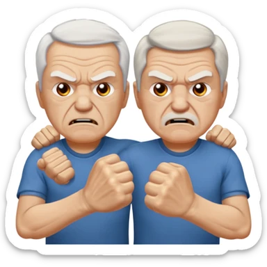two angry white elder fight  sticker