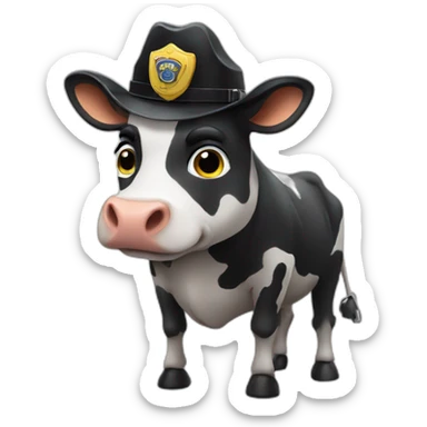 cow cop sticker