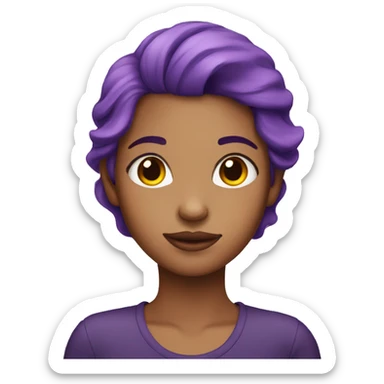 Girl with purple hair  sticker