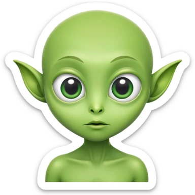 Little green alien sticker