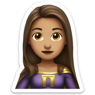superhero, girl, long brown hair, brown eyes, hispanic sticker