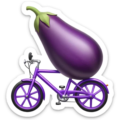 A eggplant riding a bike sticker