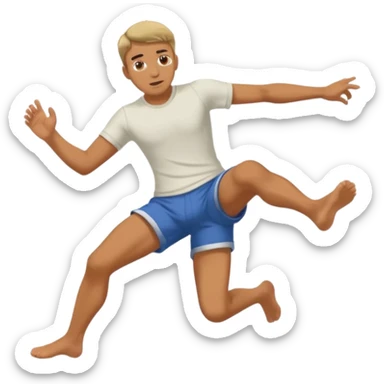 Man kicking at ground sticker