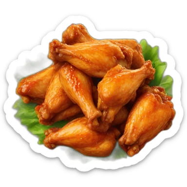 Chicken wings served in plate sticker