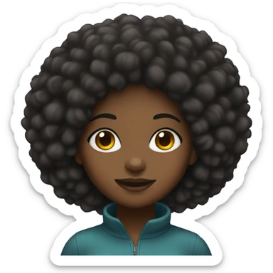 black girl with afro sticker